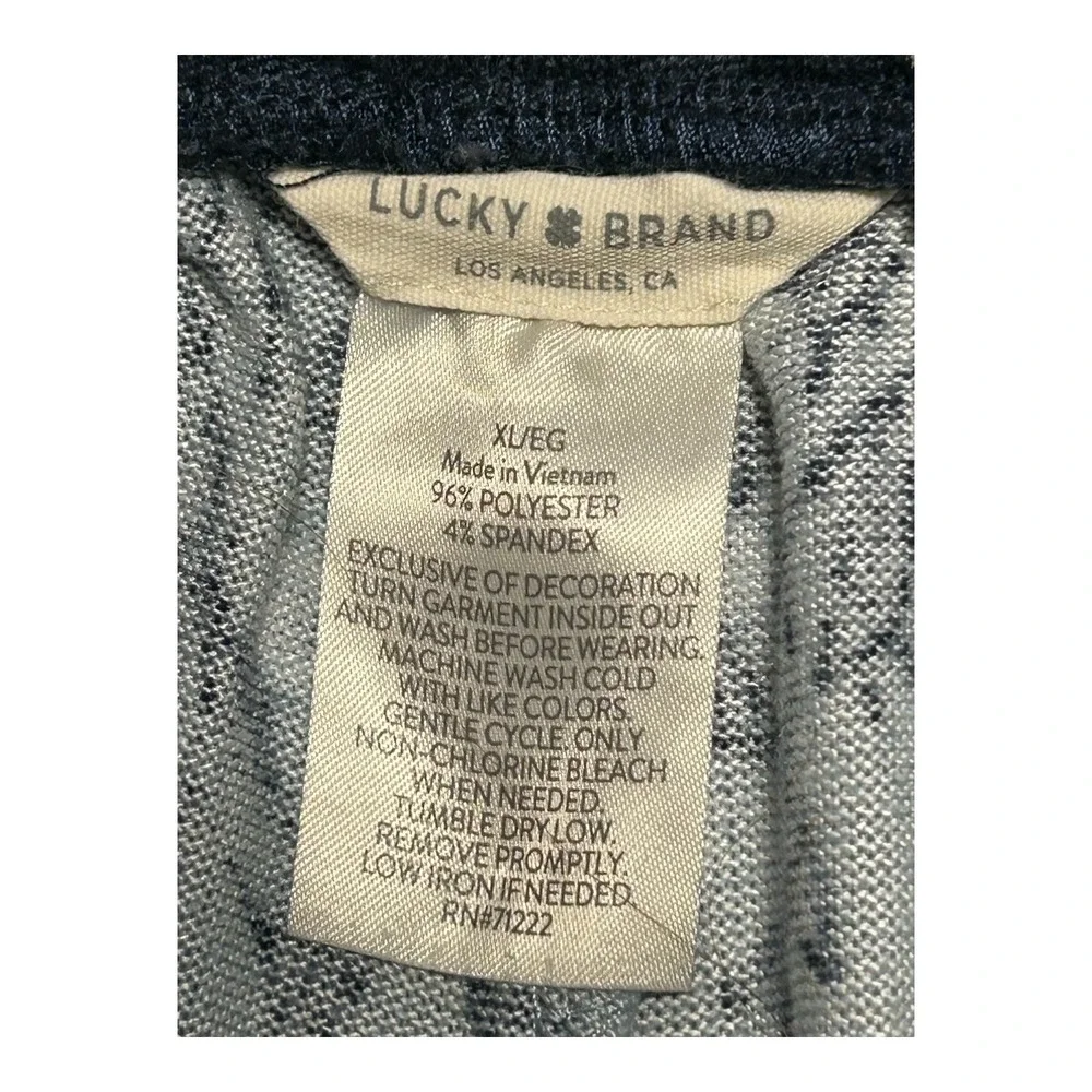 Lucky Brand Women's Floral Pajamas Sleepwear XL Blue Stretch Pockets Soft Cozy